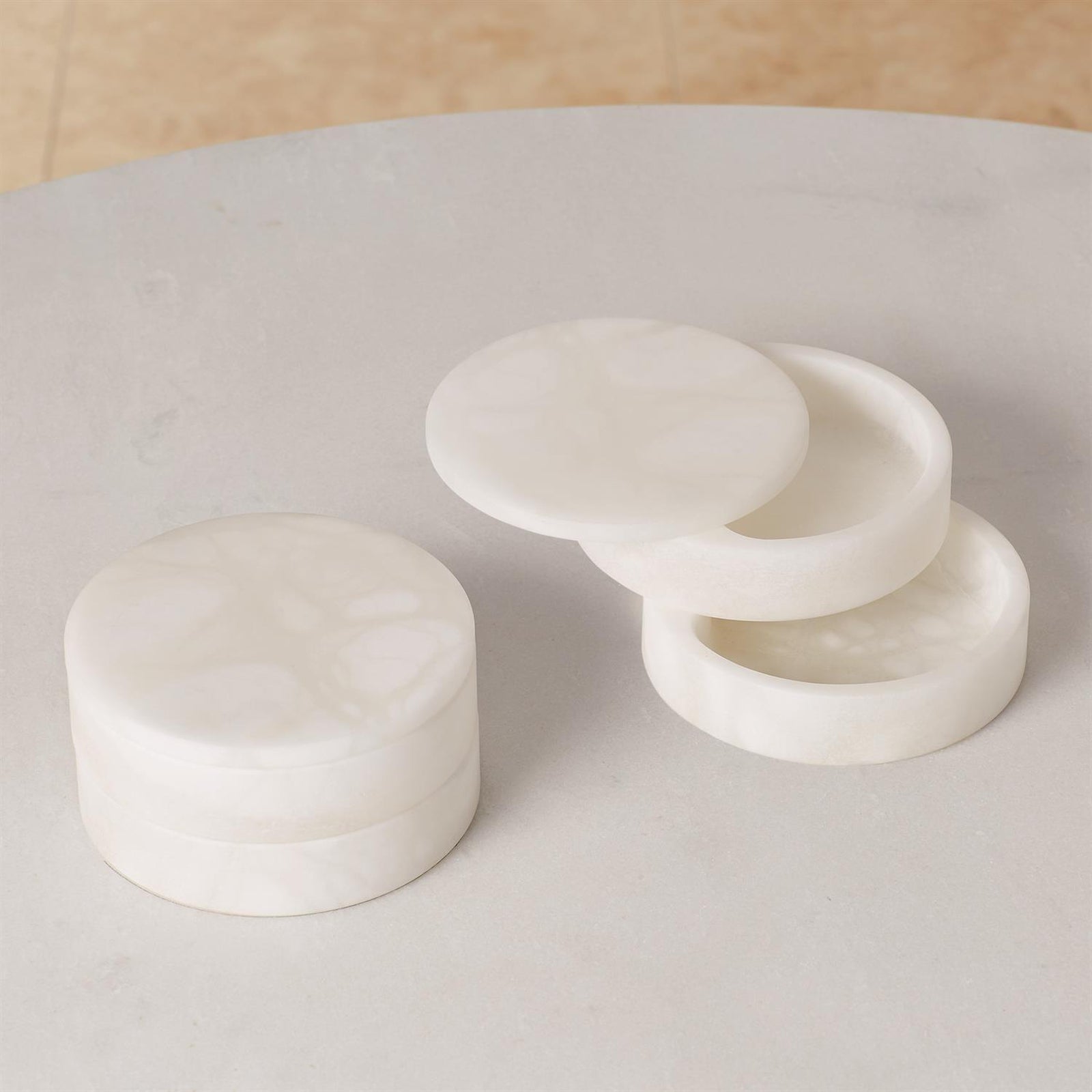 Global Views Alabaster Swivel Box