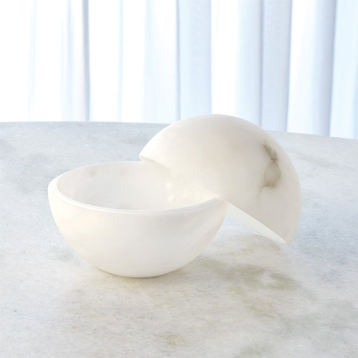 Global Views White Alabaster Sphere Box