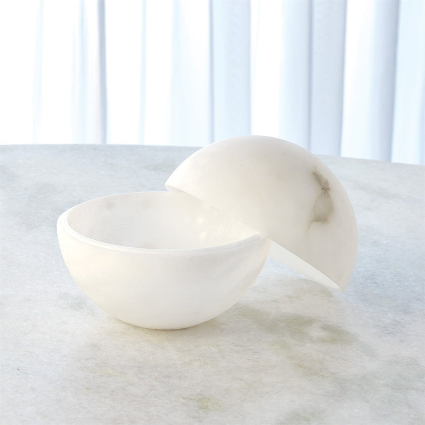 Global Views White Alabaster Sphere Box