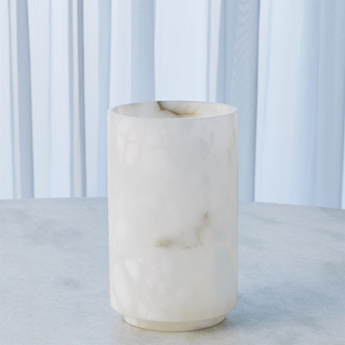 Global Views Alabaster Cylinder Vase White