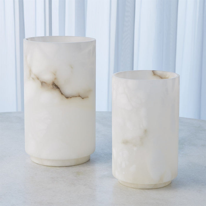 Global Views Alabaster Cylinder Vase White