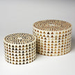 Global Views Round Triangle Print Stripe Box