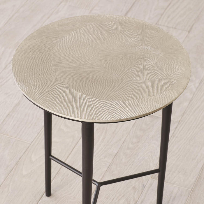 Global Views Circle Etched Accent Table