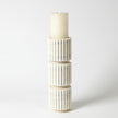 Global Views Channel Pillar Holder-White Marble