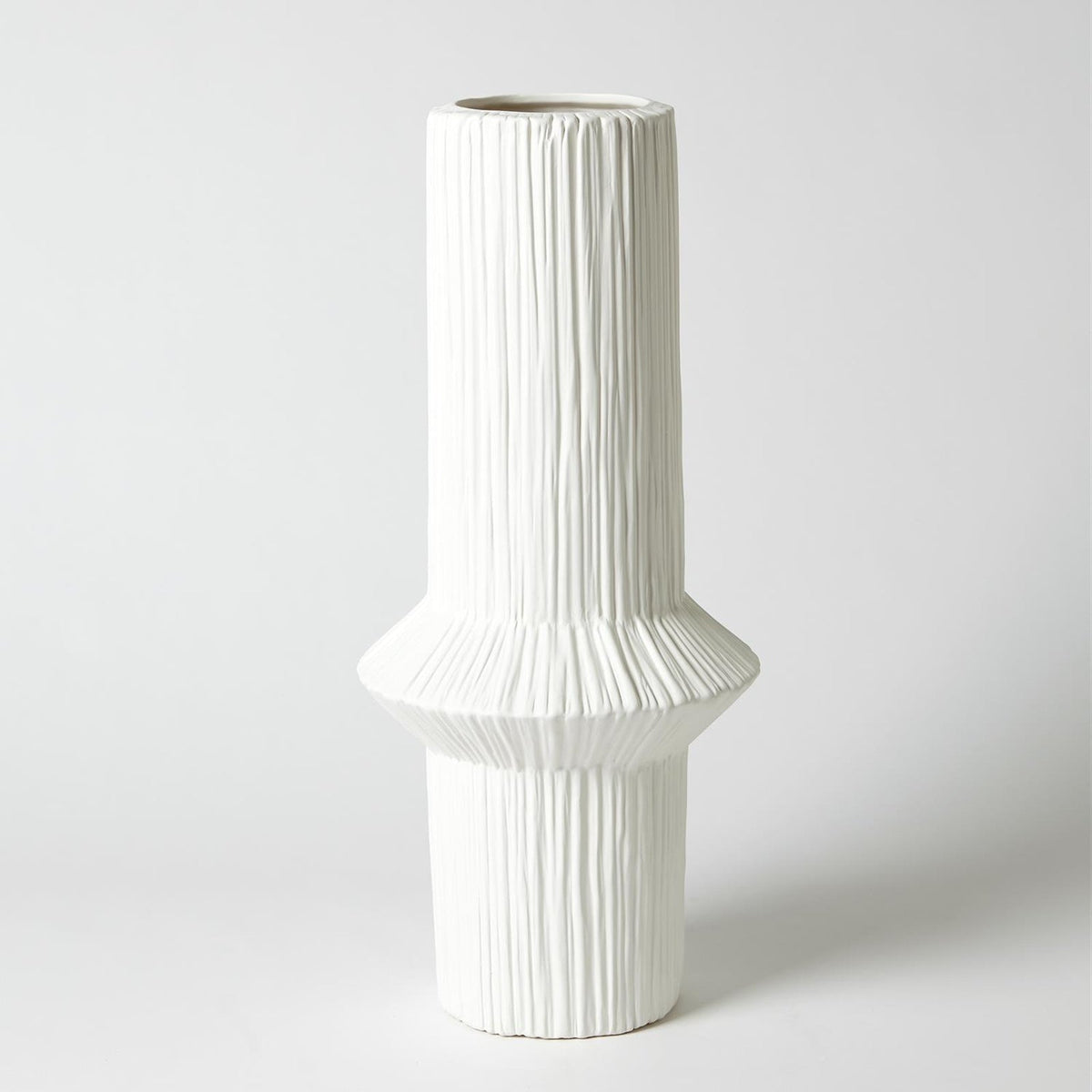 Global Views Matte White Ascending Ring Vase