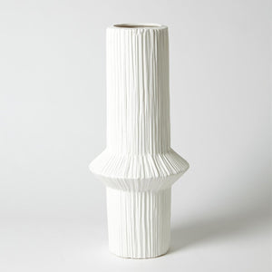 Global Views Matte White Ascending Ring Vase