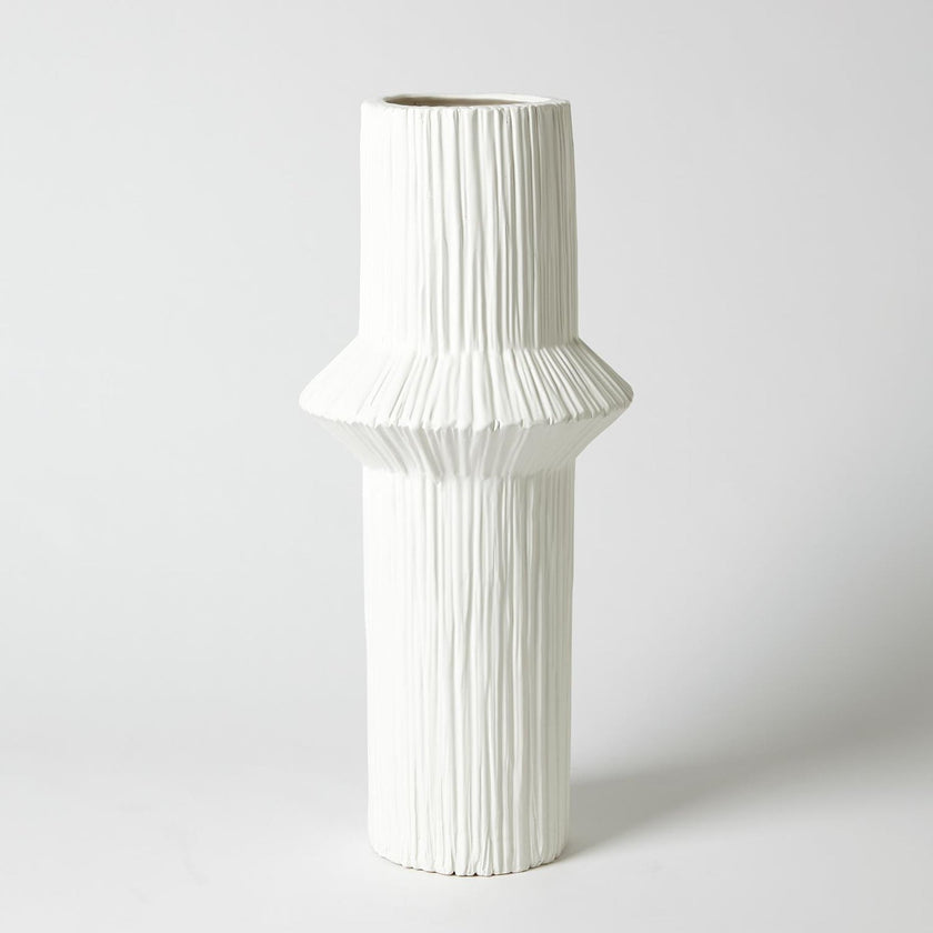 Global Views Matte White Ascending Ring Vase