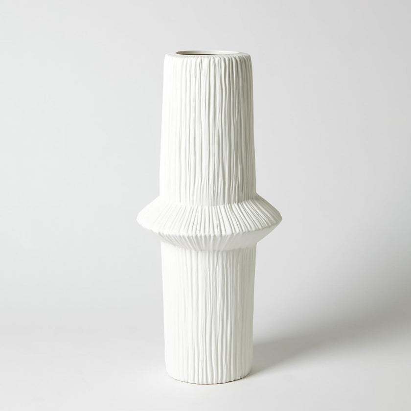Global Views Matte White Ascending Ring Vase