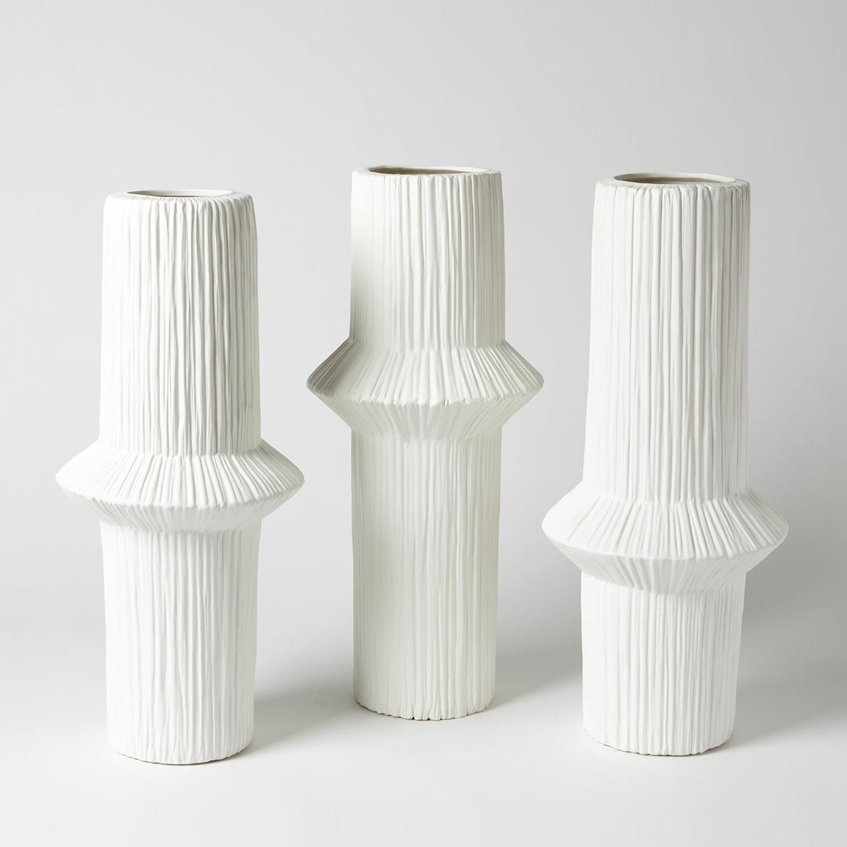 Global Views Matte White Ascending Ring Vase