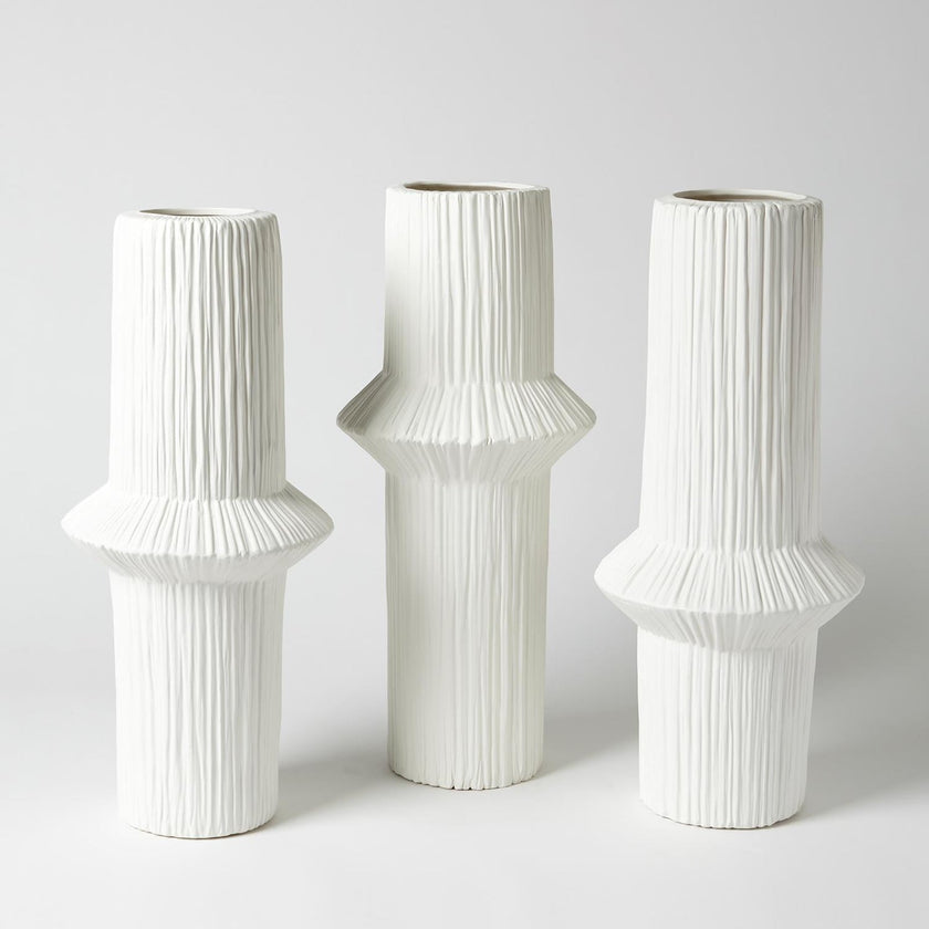 Global Views Matte White Ascending Ring Vase