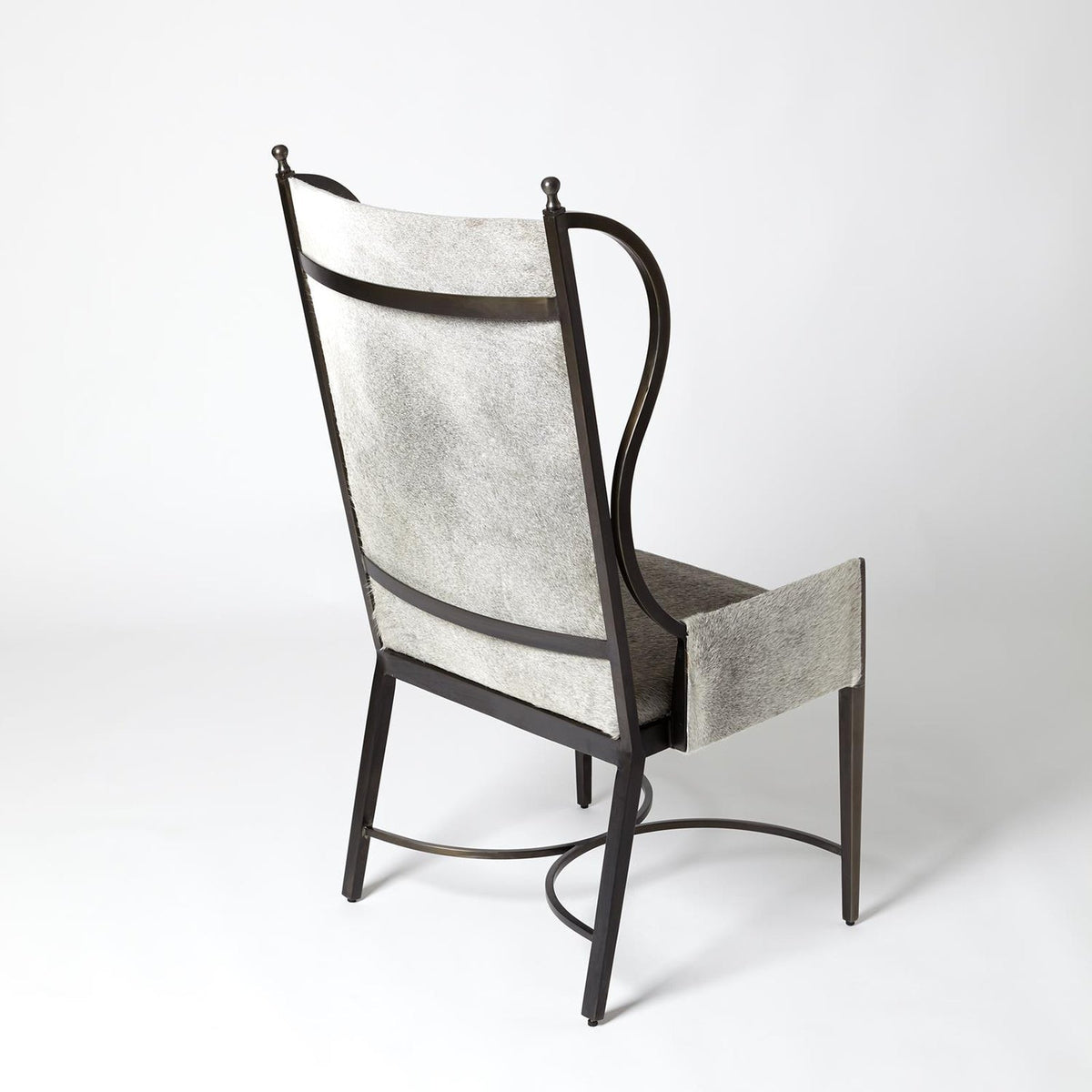 Global Views Grey Hair on Hide Iron Wing Chair