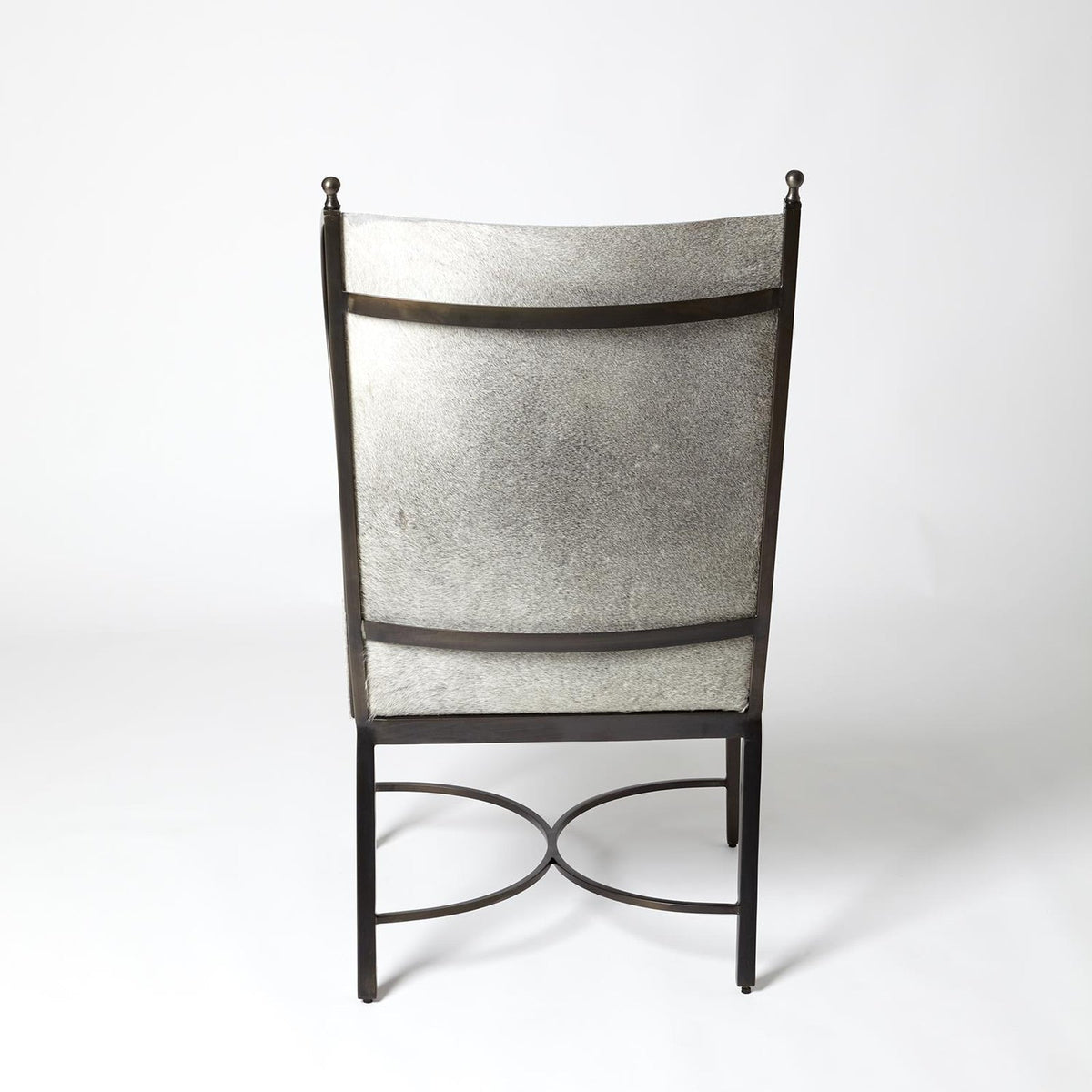 Global Views Grey Hair on Hide Iron Wing Chair