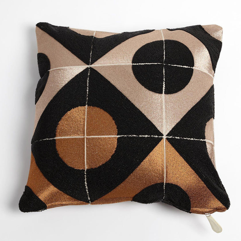 Global Views Circle Marquetry Pillow