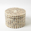 Global Views Round Triangle Print Stripe Box