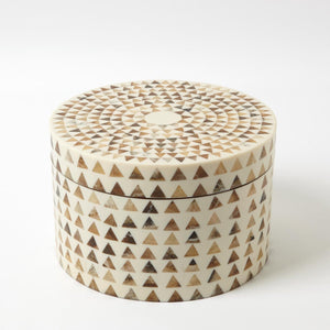 Global Views Round Triangle Print Stripe Box