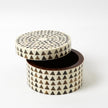Global Views Round Triangle Print Stripe Box