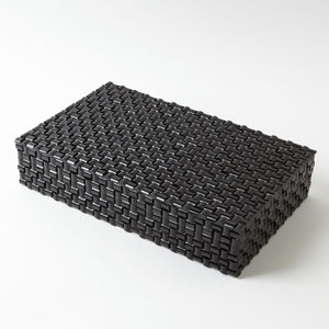 Global Views Horn Box Woven Black