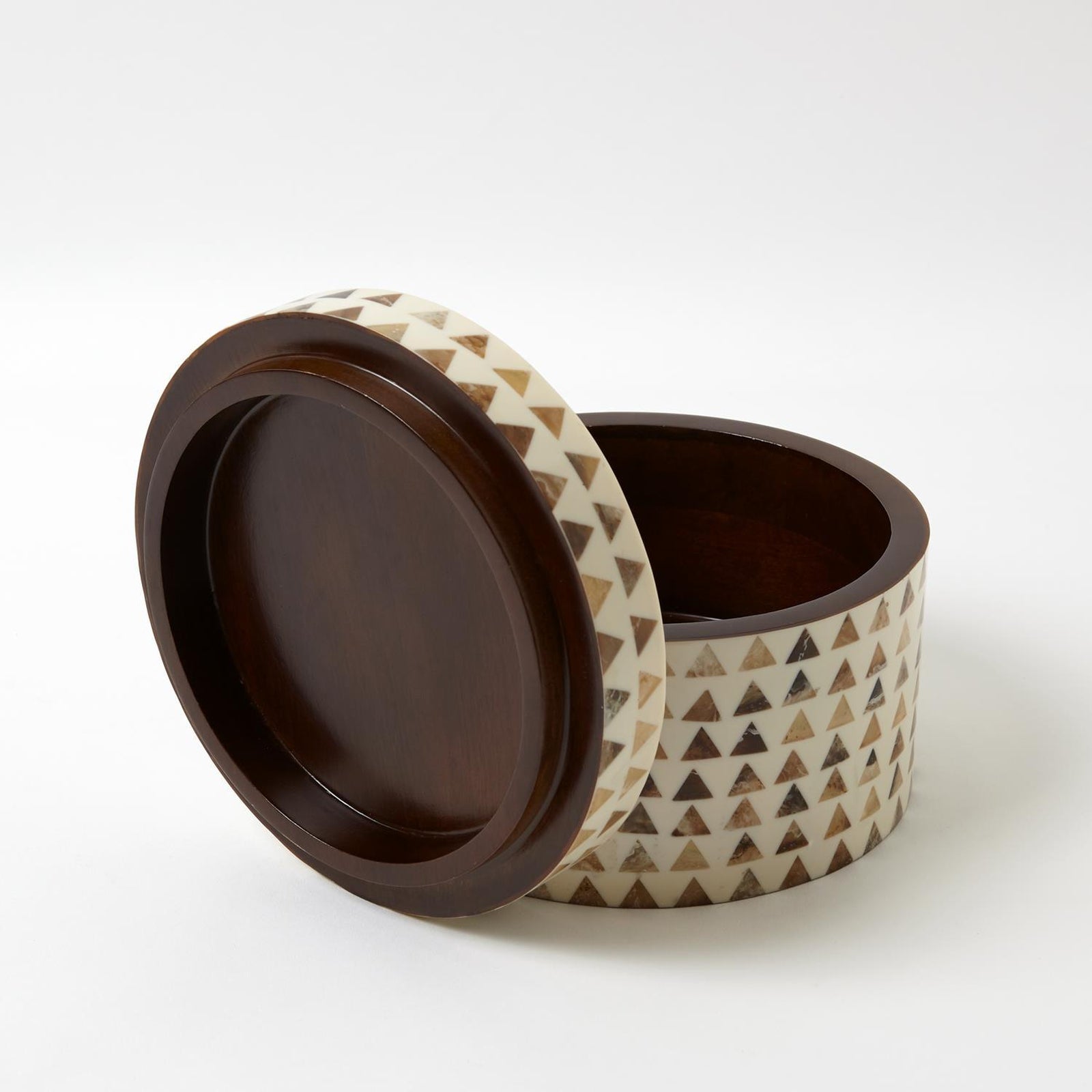 Global Views Round Triangle Print Stripe Box