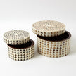 Global Views Round Triangle Print Stripe Box