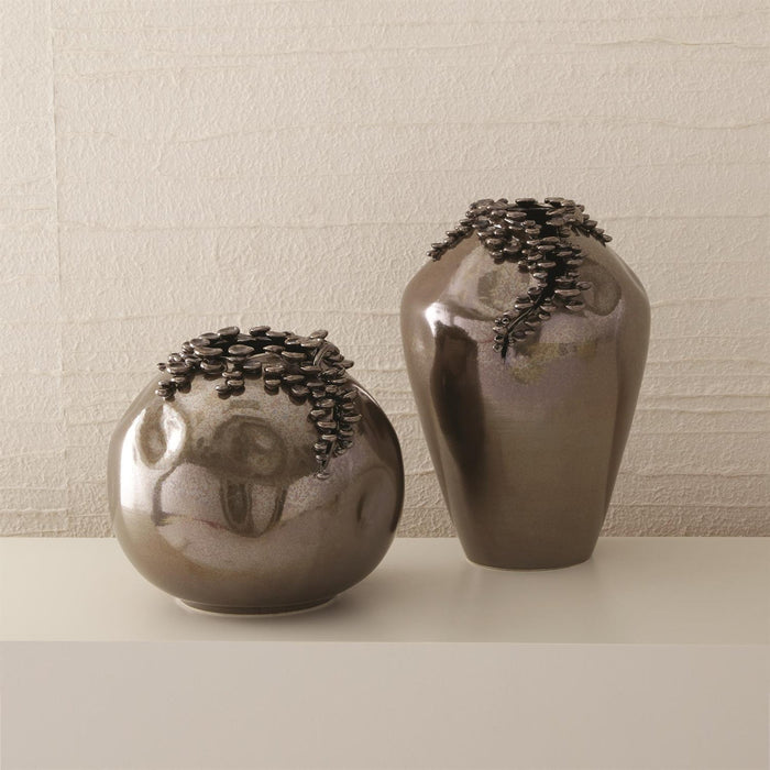 Global Views Cascading Reef Vase-Reactive Bronze