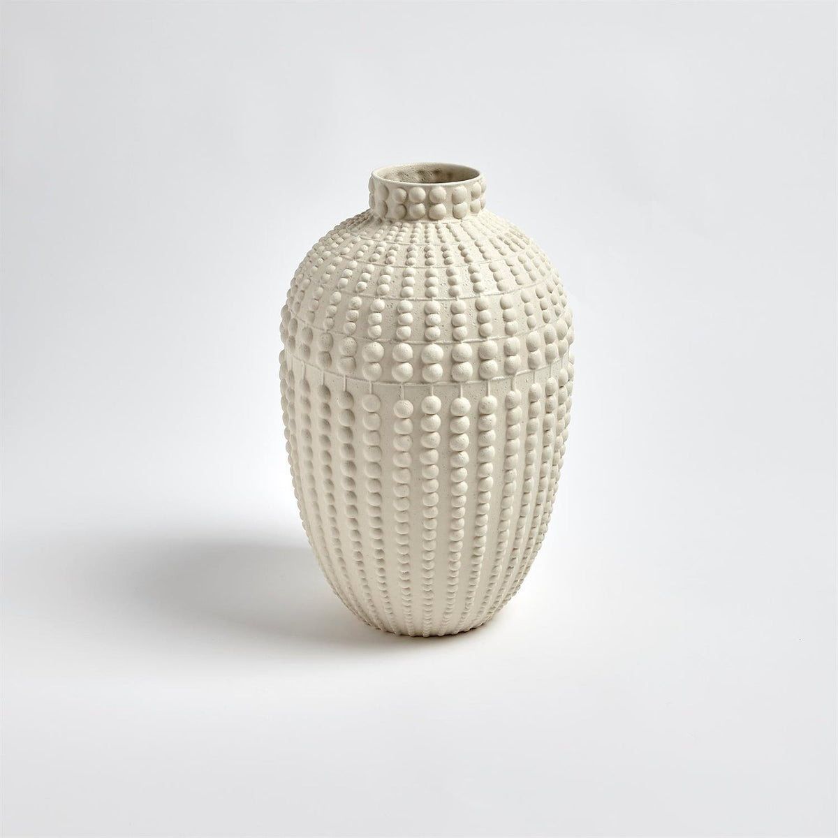 Global Views Rustic White Nail Head Vase