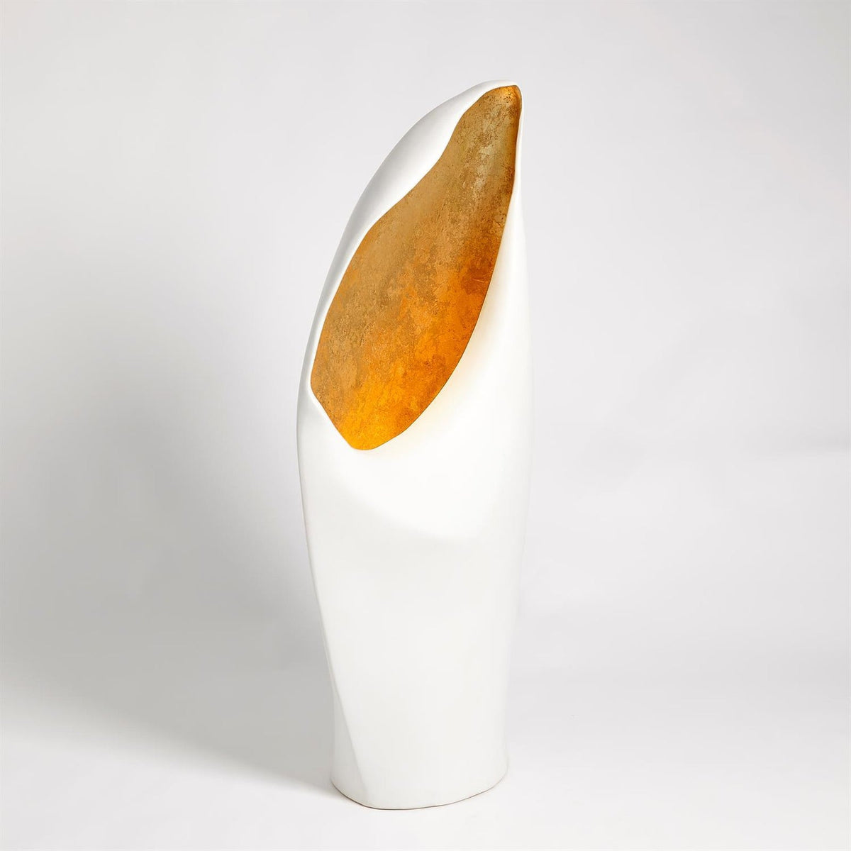 Global Views White Silver Leaf Large Cowl Lamp