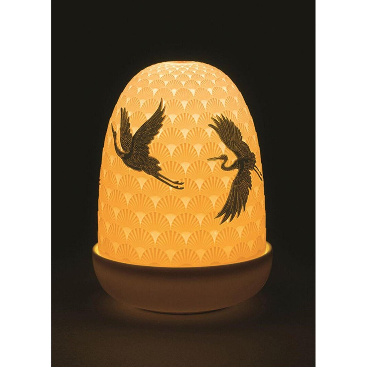 Lladro Cranes Dome Table Lamp