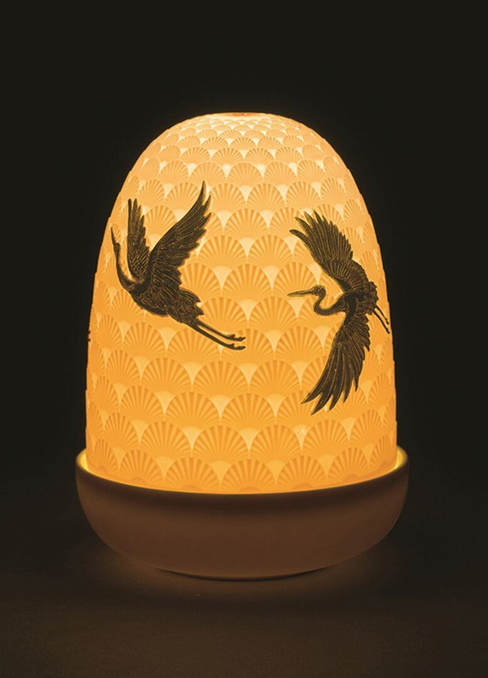 Lladro Cranes Dome Table Lamp