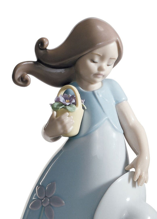 Lladro Little Violet Girl Figurine