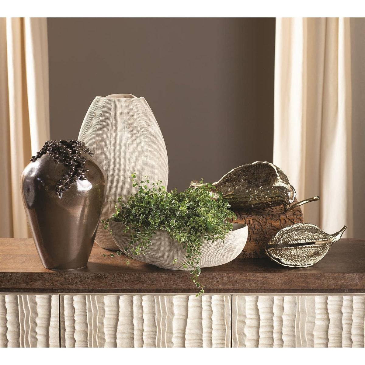 Global Views Reactive Bronze Cascading Reef Vase