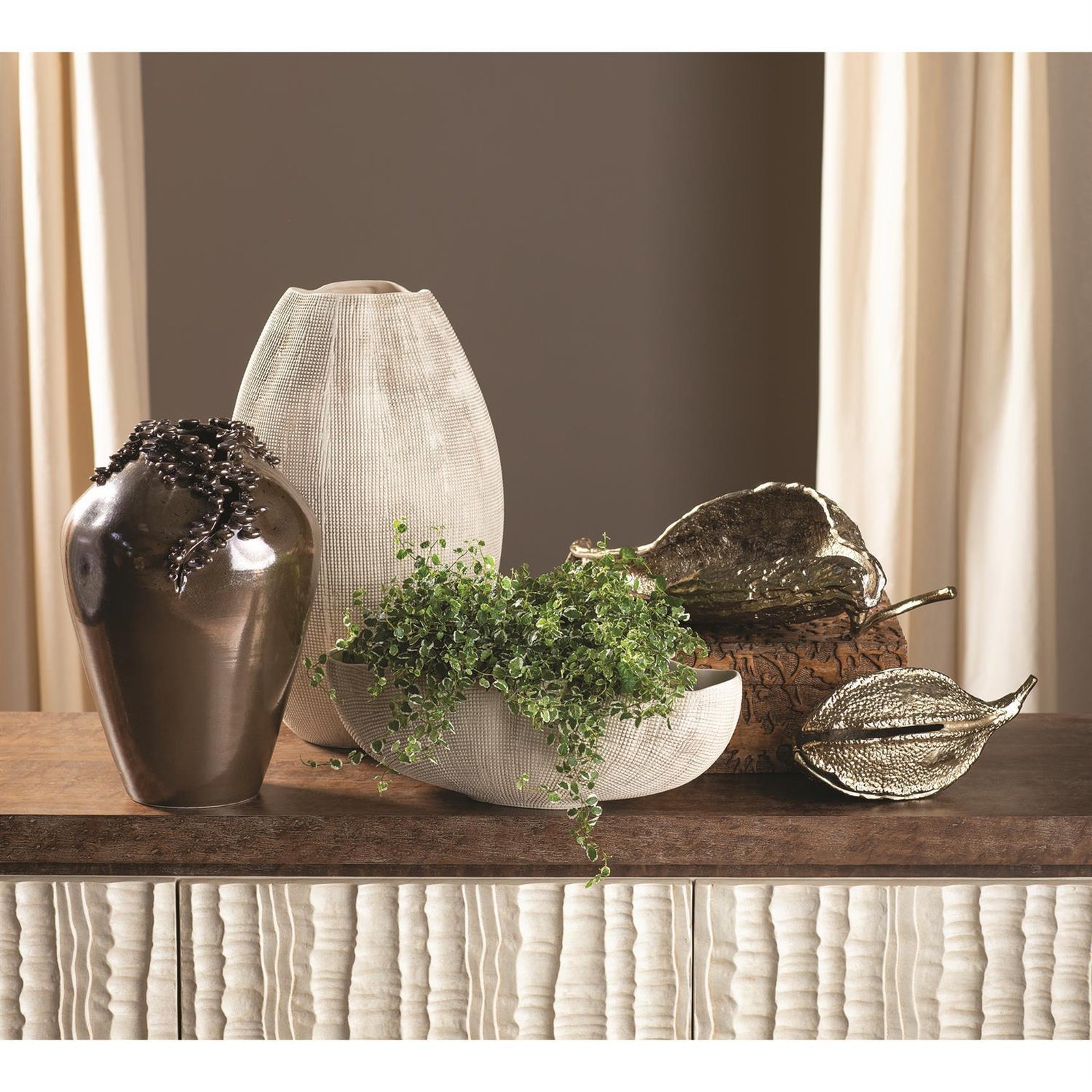 Global Views Reactive Bronze Cascading Reef Vase