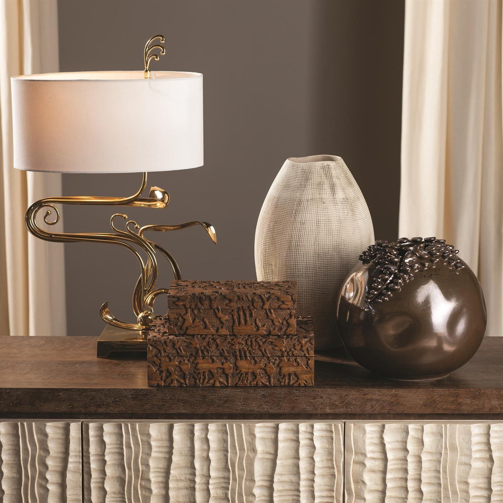Global Views Reactive Bronze Cascading Reef Vase