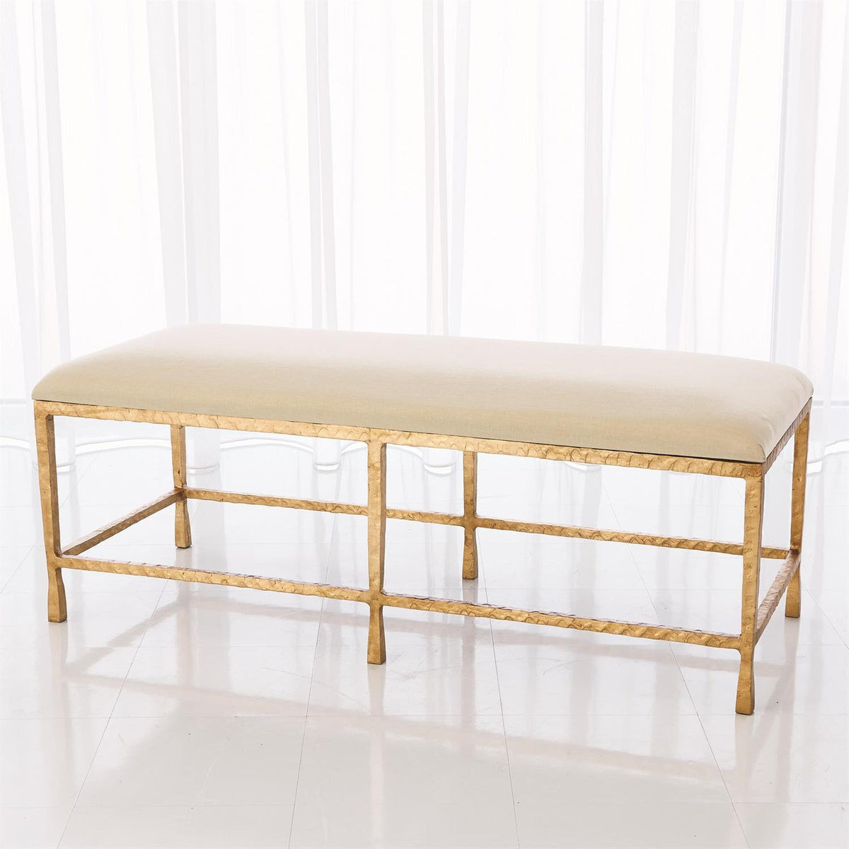 Global Views Muslin Cushion Quad Pod Bench
