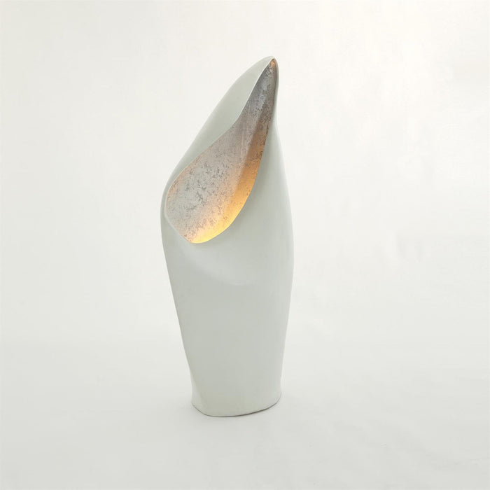 Global Views Cowl Lamp White Small