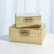 Global Views Corrugated Bamboo Box Brass