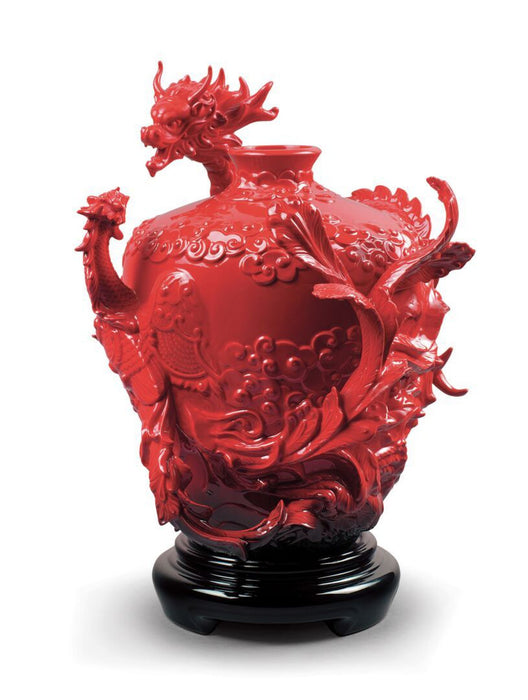 Lladro Dragon and Phoenix Vase