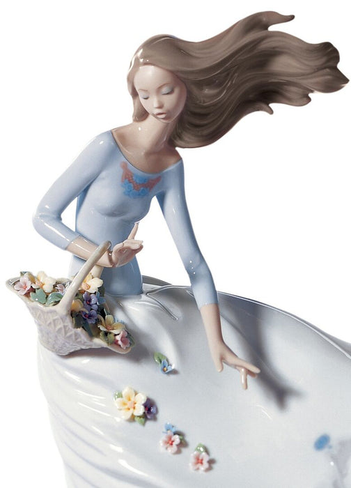 Lladro Petals of The Wind Woman Figurine