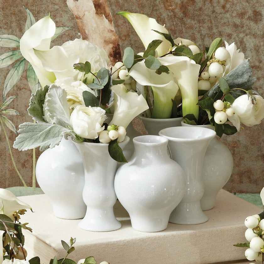 Global Views White Crackle Chinoise Bud Vase Wreath