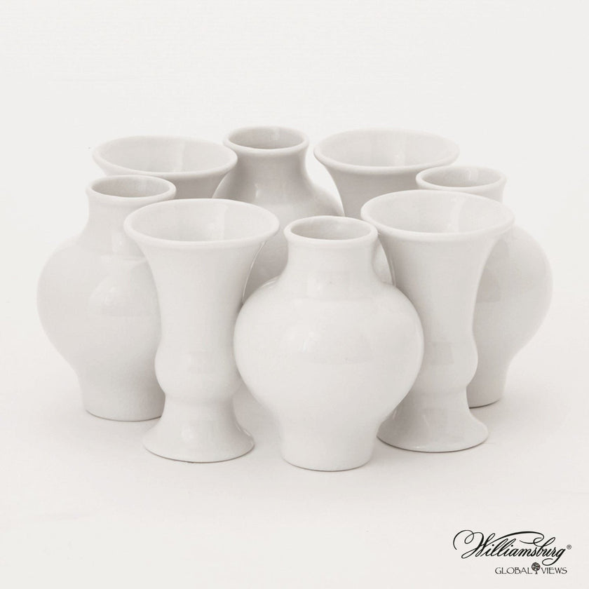 Global Views White Crackle Chinoise Bud Vase Wreath
