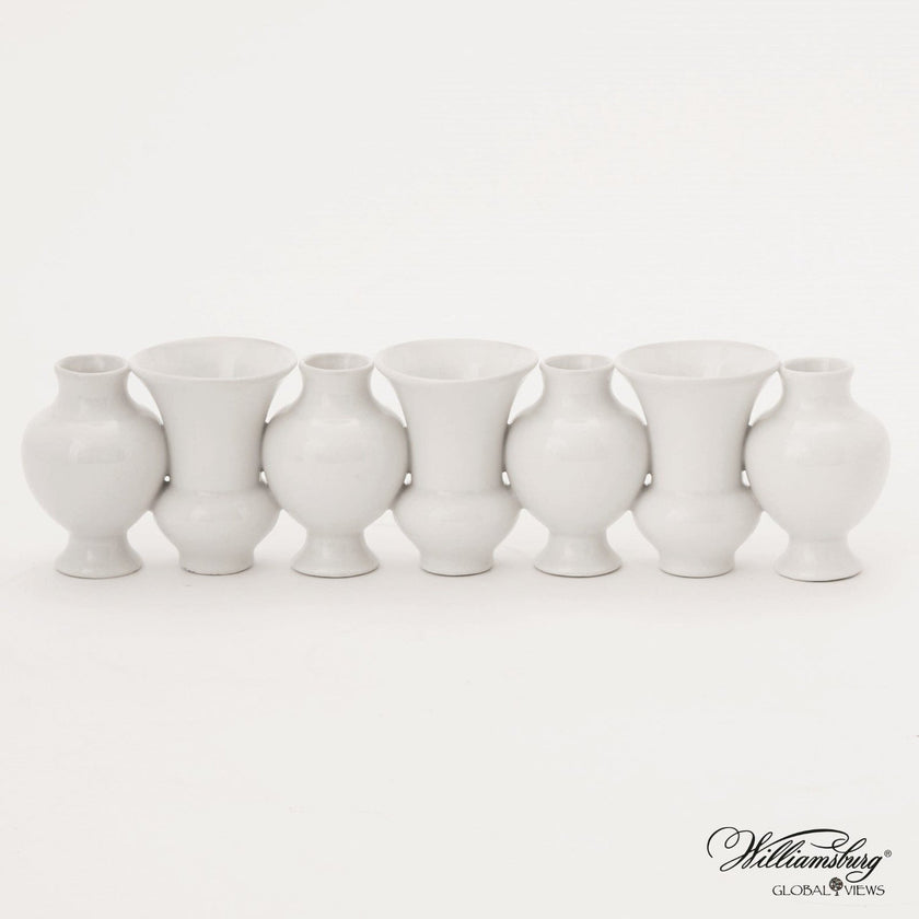 Global Views White Crackle Chinoise Linear Bud Vase