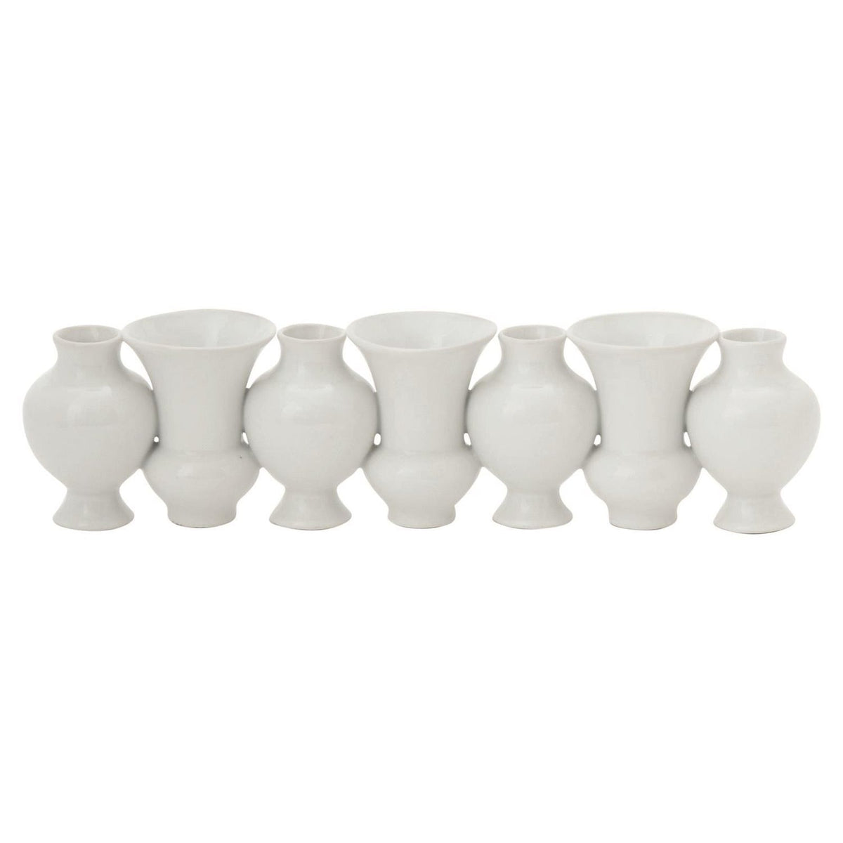 Global Views White Crackle Chinoise Linear Bud Vase