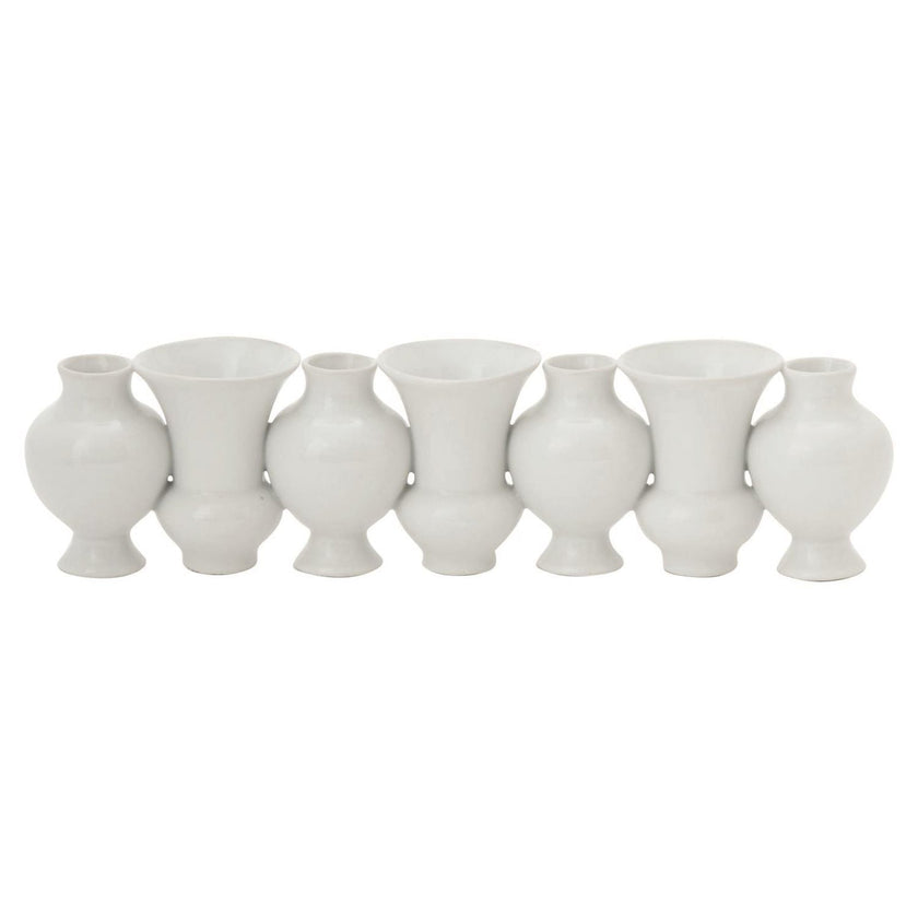 Global Views White Crackle Chinoise Linear Bud Vase