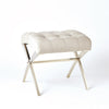 Global Views Nickle Grey Leather Scarlet Stool