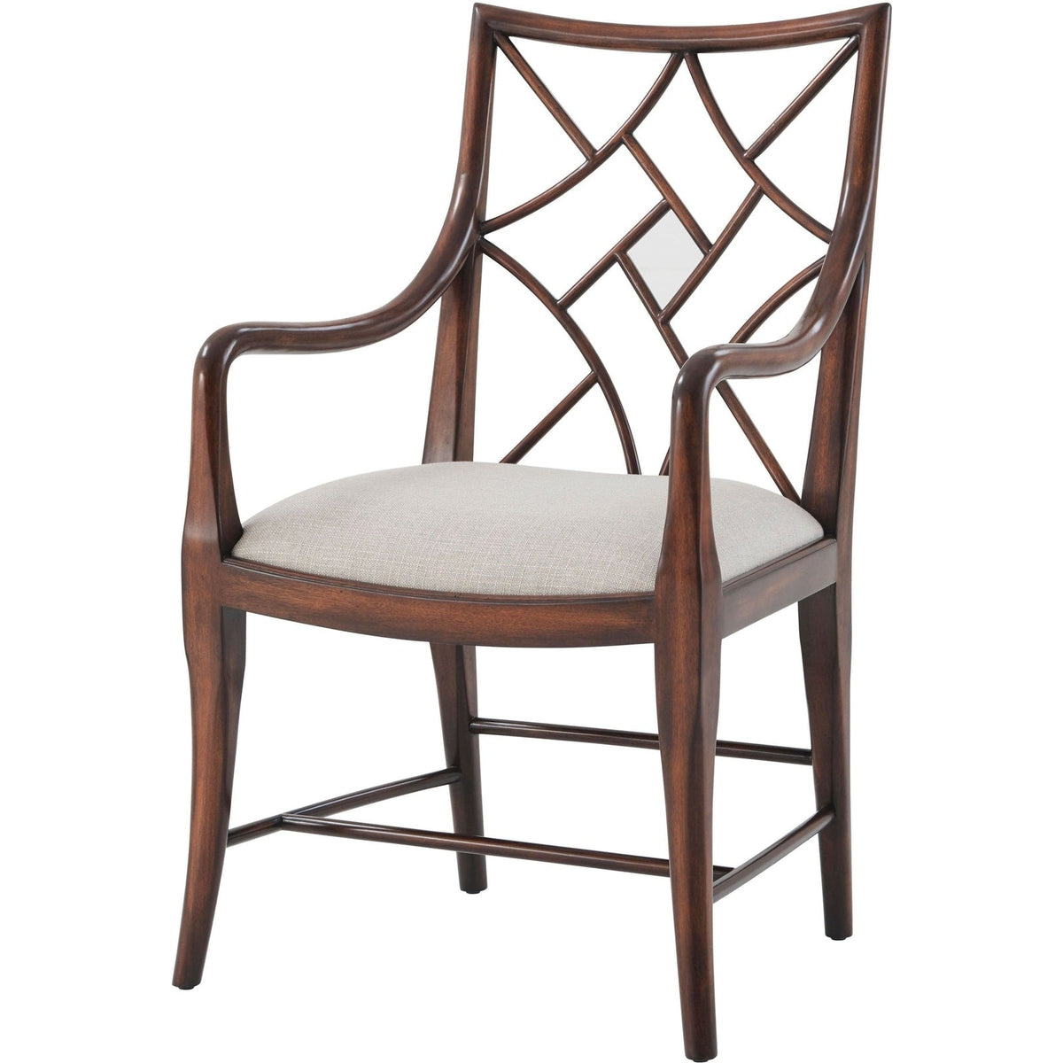 Theodore Alexander A Delicate Trellis Armchair - Set of 2