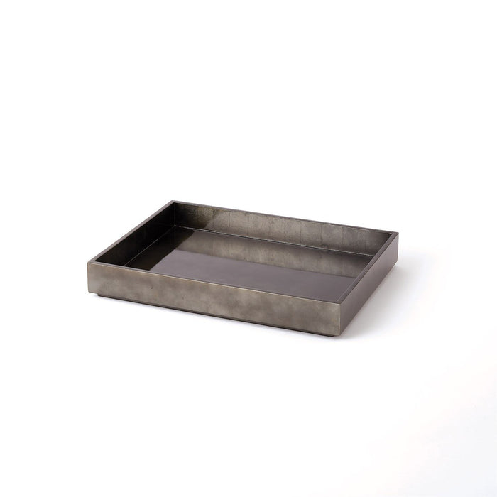 Global Views Gunmetal Silver Leaf Rectangle Tray