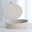 Global Views Signature Oval Leather Box