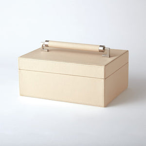 Global Views Wrapped Leather Handle Box