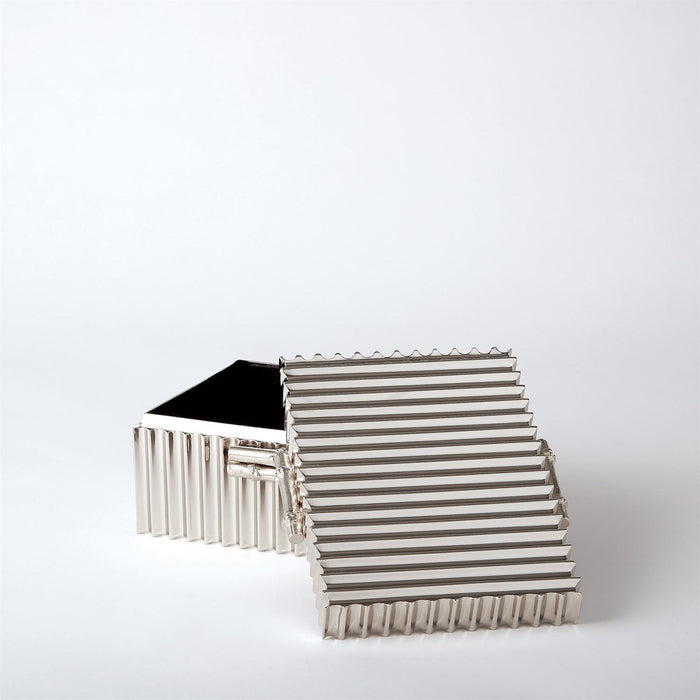 Global Views Corrugated Bamboo Box-Nickel