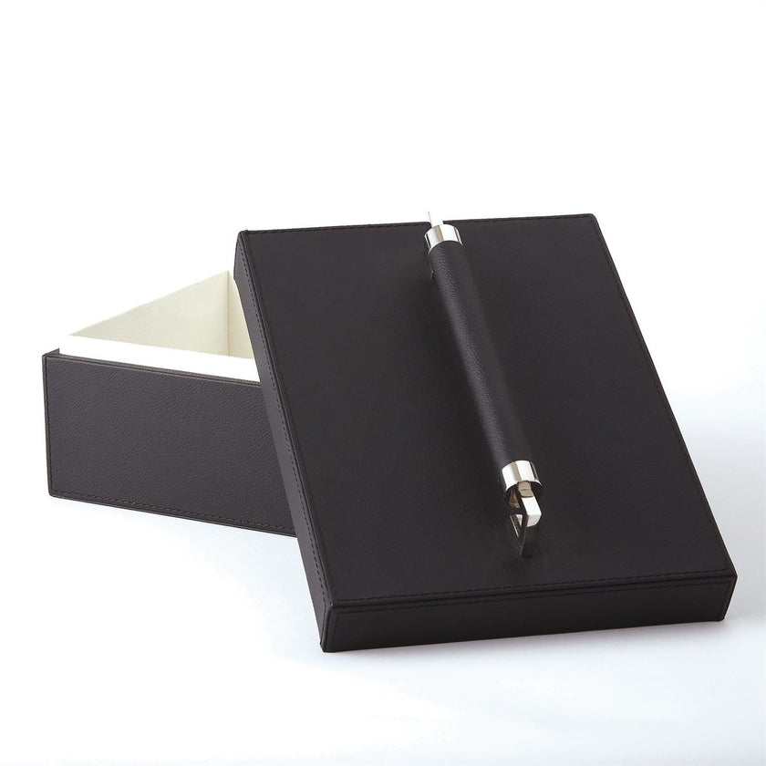 Global Views Wrapped Leather Handle Box