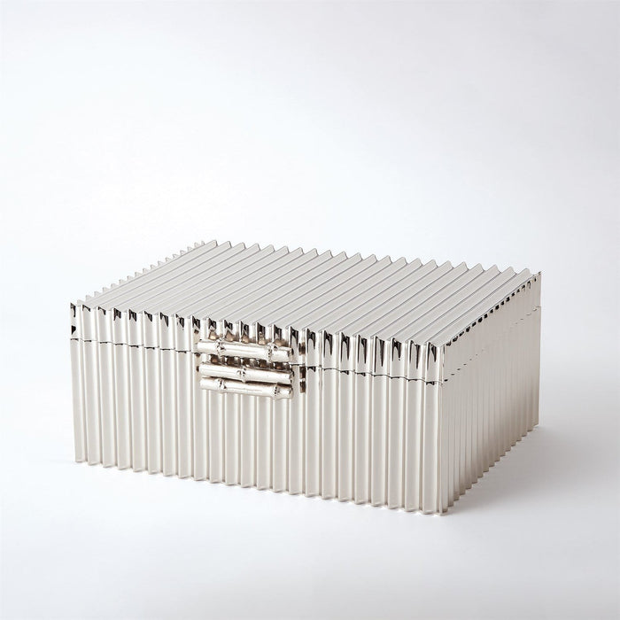 Global Views Corrugated Bamboo Box-Nickel